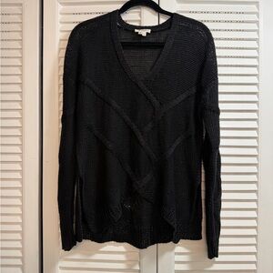Helmut Lang Black V-Neck Sweater